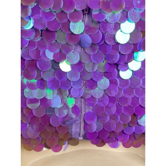The New Arrivals by Ilkyaz Ozel Dione Sequin Strapless Lilac Crop Top Size 2 - Picture 6 of 9